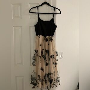 Black and Cream Floral Dress